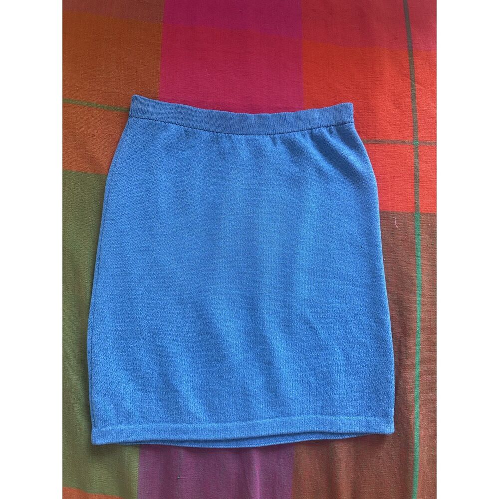 St.John Collection Blue Knit Pencil Skirt Size 4